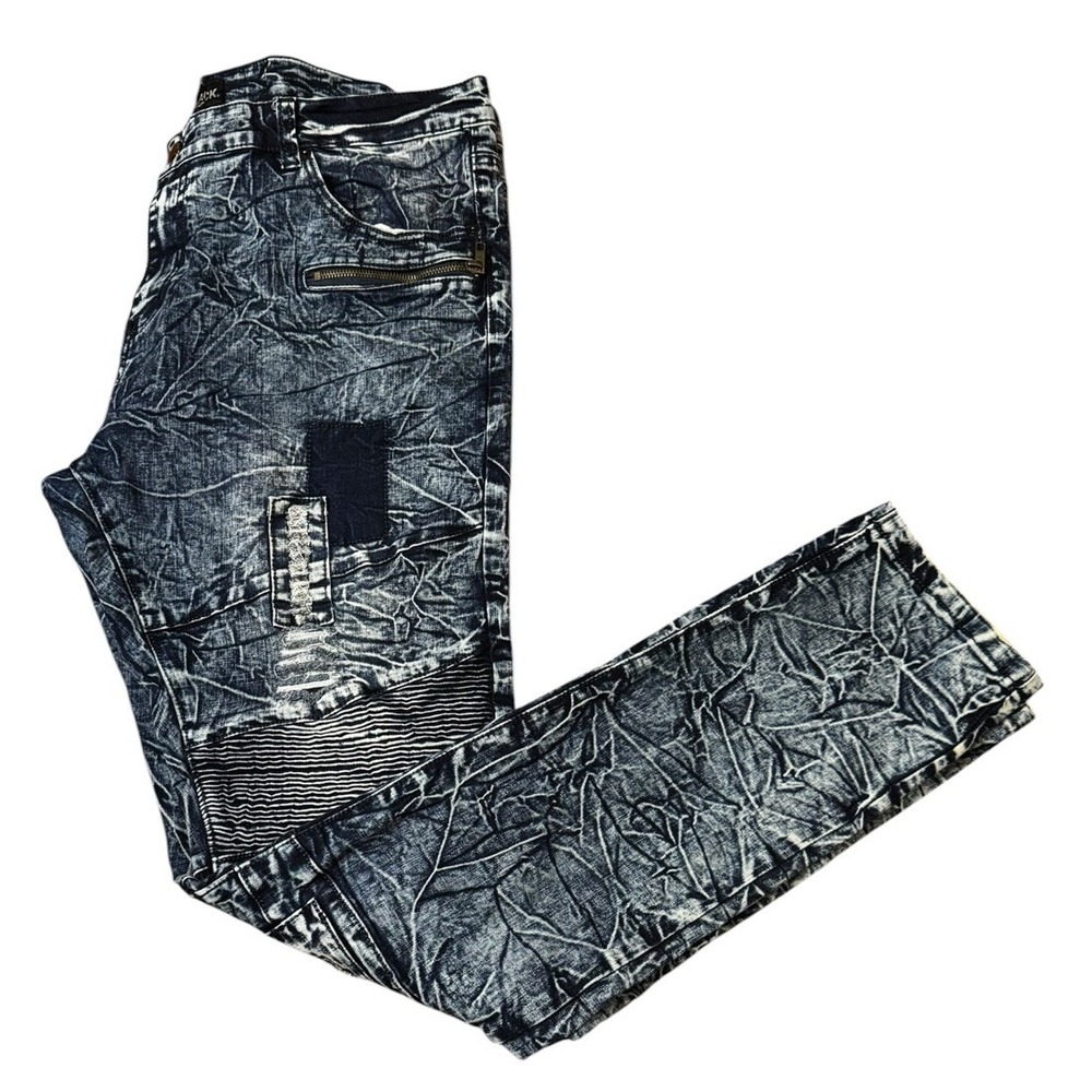 Black Premium Jeans‎ Distressed Moto Biker 40x34